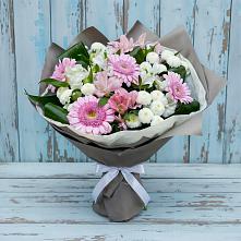 Букет цветов из:  Герберы, Альстромерии и Хризантемы в Еманжелинске
