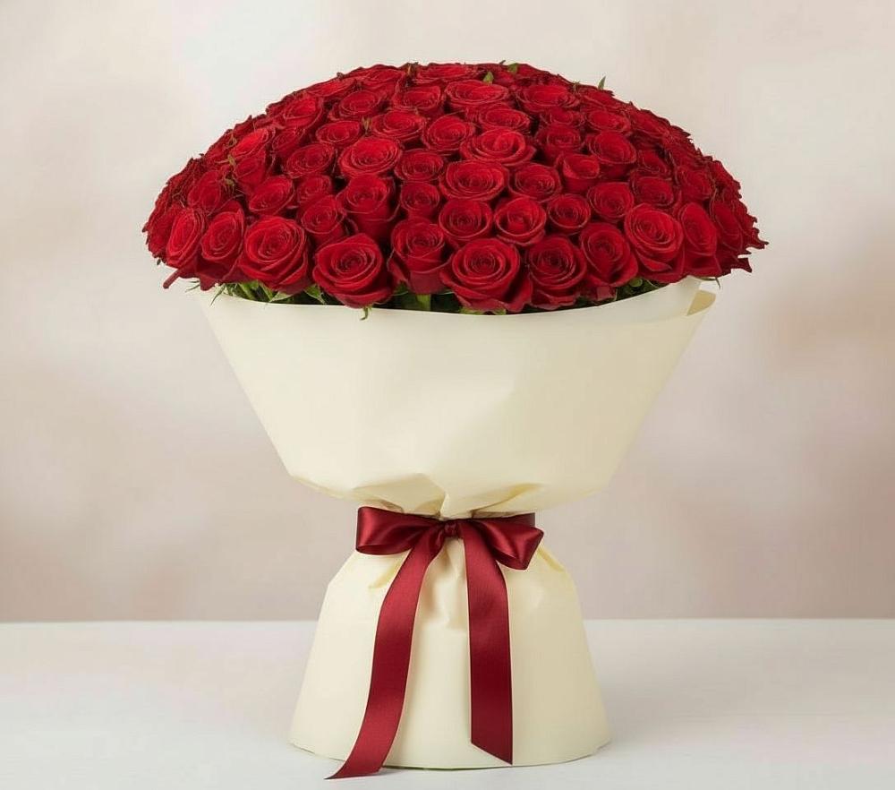 Букет 101 Красная роза Милано в Еманжелинске