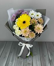 Букет цветов из:  Розы, Герберы и Хризантемы в Еманжелинске