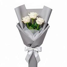 Букет 3 белые розы #REPLACE_PRED# Еманжелинске