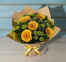 Букет цветов из:  Герберы и Хризантемы в Еманжелинске