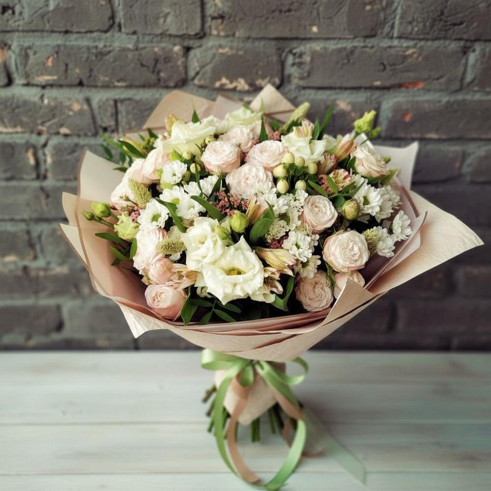 Букет цветов из: Альстромерии, Розы и Хризантемы в Еманжелинске