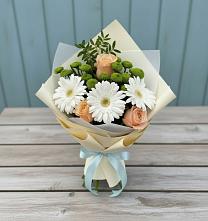 Букет цветов из:  Герберы, Розы и Хризантемы #REPLACE_PRED# Еманжелинске